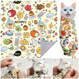 TEDUTOOY Cat Wrap for Cutting Nails, Cat Grooming Wrap, Cat Restraint for Nail Clipping, Cat Swaddle Wrap, Velcro Fabric Wrap for Cats, Pet Tool Cat Grooming Supplies (Large)
