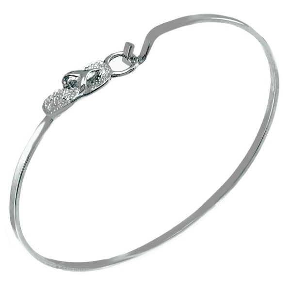 Cape Cod Jewelry-CCJ Flip Flop Bracelet Latch Cuff - Silver-Tone