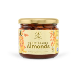 Shiva Organic Almond Nuts in Honey - 400g - Crunchy, Protein-Rich, High in Magnesium, Phosphorus, and Dietary Fiber - Natural Energy Booster