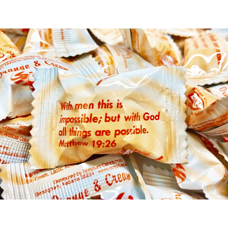 Scripture Candy, Orange and Cream Hard Candy 5.5 Ounce Bag,