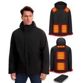 Unilove Heated Jacket for Men with 15000mAh Battery Pack,7 Heating Zones Electric Heated Coat for Men Hunting Outdoor（M）
