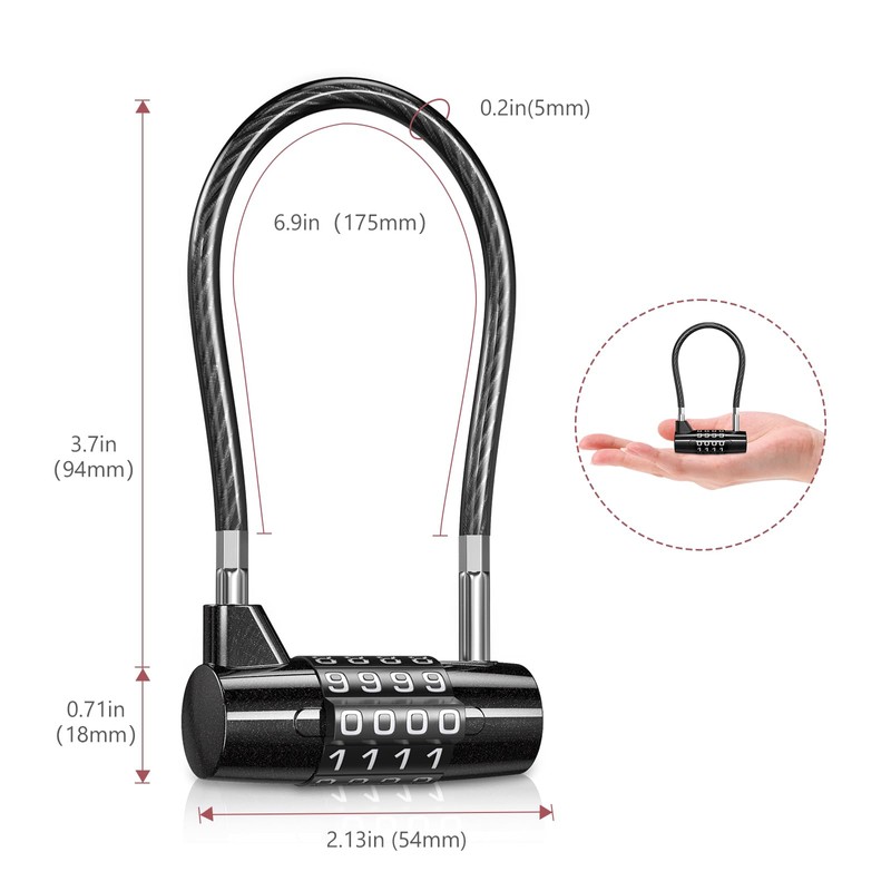 LOFICOPER Long Shackle Combination Lock, 4 Digit Combination Padlock, 6.8