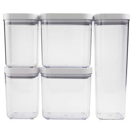 OXO SoftWorks POP Container Set Clear/White (5PC), Plastic