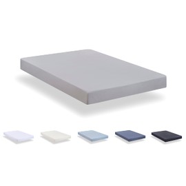 Todocama - Fitted sheet made from extra soft brushed microfibre. (Bed 105 x 190/200 cm Light Grey)
