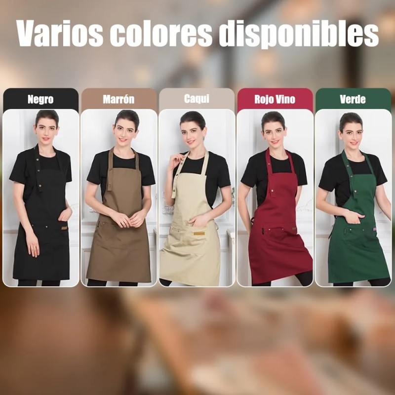 5pzs Delantales De Lona Ajustables, Para Chef O Art