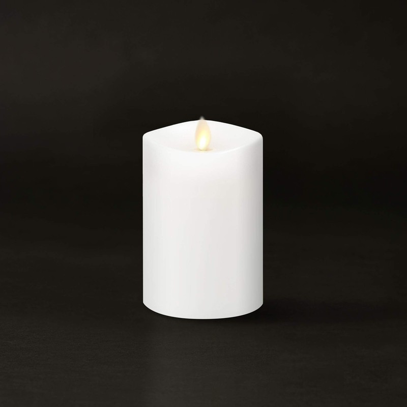 Luminara Flameless Pillar Candle, Small (4.5 inches, Unscented) Real-Flame Effect,