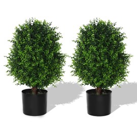 EasyFlora Artificial Topiaries Cedar Tree, Realistic Faux Topiary, 21.6 Inch Height, Perfect for Outdoor Decoration, Low Maintenance, Anti-UV