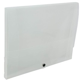 JAM PAPER Plastic Portfolio - Snap Closure - Medium - 10 x 12 1/2 x 3/4 - Clear - Sold Individually