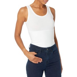 Yummie Women's Boyfriend 3-Panel Shaping Tank, White, Large