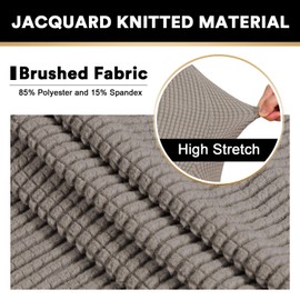 PrinceDeco Stretch Loveseat Sofa Cover Slipcover Couch Cover for 2 Cushion Sofa Washable Sofa Cover for Pets Friendly Furniture Protector Covers with Non Slip Bottom(Loveseat, Taupe)