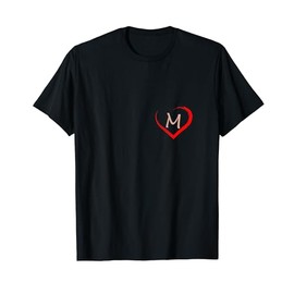 Letter M Initial Valentines Day Couple Gifts For Him And Her T-Shirt