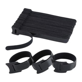 100PCS 6-Inch Reusable Cable Ties – Adjustable Hook and Loop Cord Organizer Straps for Wires, Electronics, Home, Office & Travel – Black