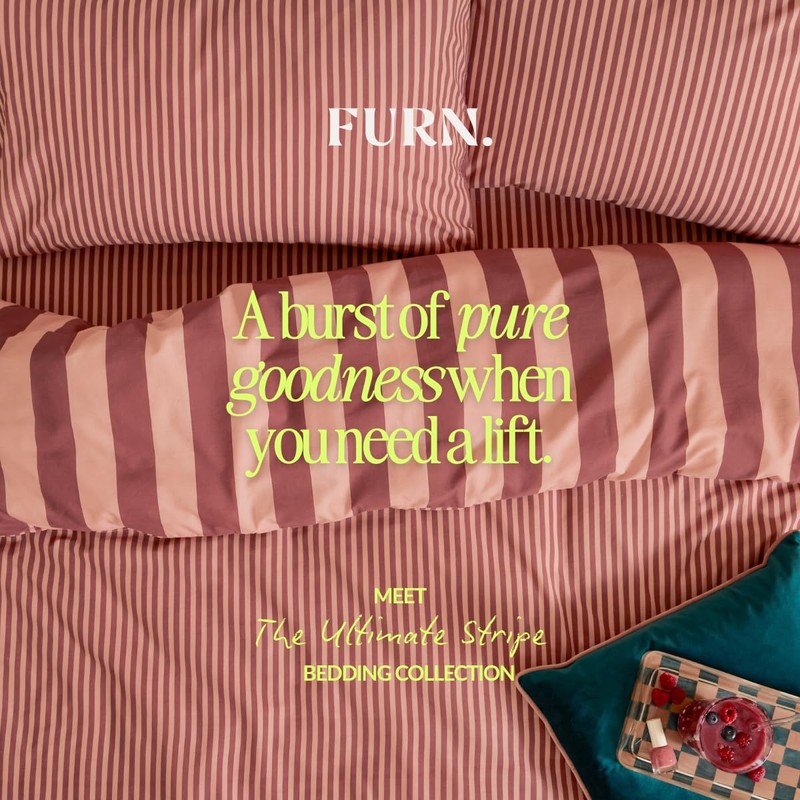 furn. The Ultimate Stripe Pillowcase Pair (Raspberry Smoothie - 75x50cm)