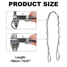 PATIKIL 22KN Adjustable Daisy Chain Yoga Extend Belt 1.8M, Nylon Climbing Sling Straps for Home Workout Exercise Pilates Gymnastics, Grey