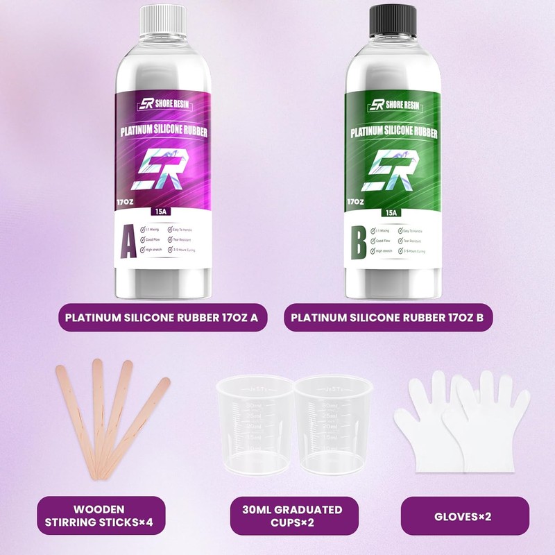 34oz Platinum Cure Liquid Silicone Rubber 15A – High Precision