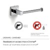 Gedy Olimpo Toilet Roll Holder, Stainless Steel, Chrome, 15.2 x