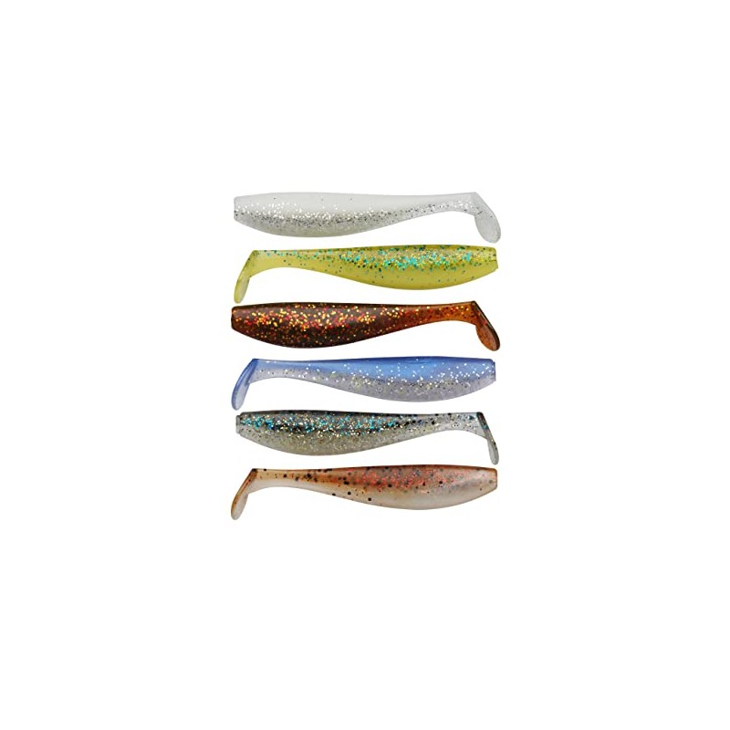 Abu Garcia Paddletail Soft Lure Kit, 6 All-Round Soft Baits