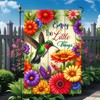 Hummingbird Garden Flags Flower Garden Yard Flags 12X18 Double Sided