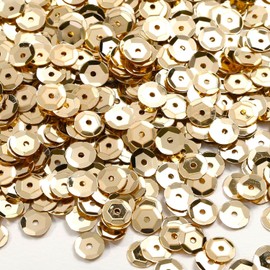 Angel Malone ® 15g (±) 1200 pcs. 6-7mm in Diameter Premium Quality Cup Sequins DIY Arts Crafts Making - UK Seller (Champagne Gold)