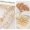 FloralGrace 15 Piece Gold Ring Set, Chunky Gold Plated Stackable