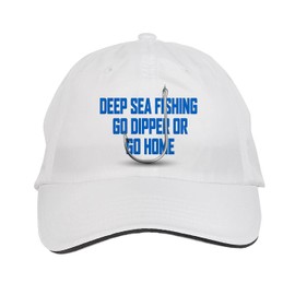 Makoroni - DEEP SEA Fishing GO Dipper OR GO Home Fish Fishing Hat Adjustable Cap, DesZ82 White