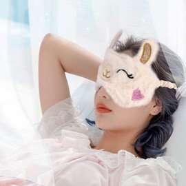 MILISTEN Cute Animal Alpaca Sleeping Eye Cover Plush Blindfold Travel Sleep Eyeshadow Super Soft Funny Eye Cover for Children Girls and Adults