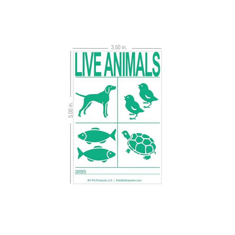 International AIR Transport Travel Live Animal Species Labels 6pk
