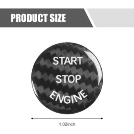 Arwrilt Car Push Start Button Cover, Carbon Fiber Engine Start Button Cover, Start Stop Button Cover Sticker, Car Interior Decoration Accessories, Universal for Most Cars (Carbon Fiber Black)