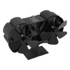Double Heads Fireplace Fan 6 Blades Thermal Power Black Stove