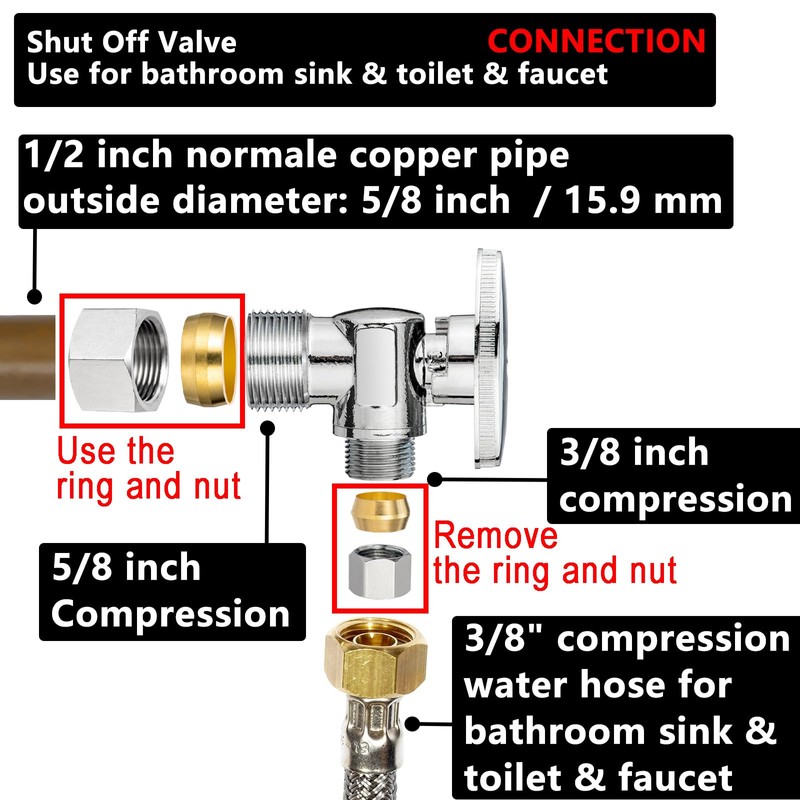 (10 Pack) Lidertik 1/2 inch NPT Thread Angle Stop Valve