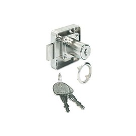 Gedotec Furniture Lock Mounting Cabinet Lock Protection Latch Lock - H6149 | Nickel Plated Steel | Backset 25 mm | Keyed Alike | Charging | 1 Set