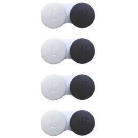Smanz 스만즈 4팩 콘택트렌즈 케이스 벌크 소크 보관함 홀더 용기(블랙) [Black] Smanz 4-Pack Contact Lens Case Bulk Soak Storage Holder Container (Black)