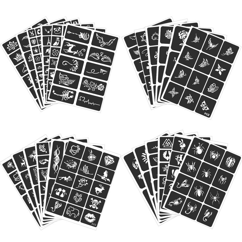 Henna Stencils 24 Sheets – 400+ Reusable Tattoo Stencils
