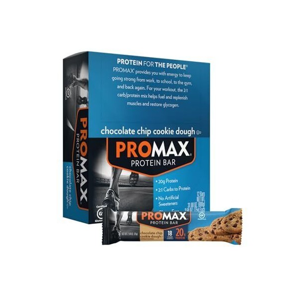Promax High Protein Bars 12 Count Gluten Free Snack with