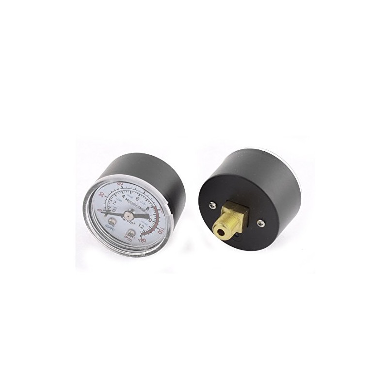 sourcingmap Air Compressor Pressure Gauge 1/8 BSP Male Thread 2Pcs