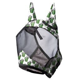 Harrison Howard LumiVista Horse Fly Mask Standard with Ears UV Protection for Horse Green Cactus XL Extra Full