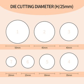 Hollow Punch Cutter Tool, Leather Punching Die Cutting Mold, Manual Leather Punch Tool Hole Puncher Cutter, Leather Craft Tools Kit for Handmade DIY Leather Craft (Round Shape)