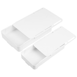 2pcs Under Desk Drawers - Self-Adhesive Hidden Undermount, Slide-Out Storage Organizer for Office & Home (S+L Size)