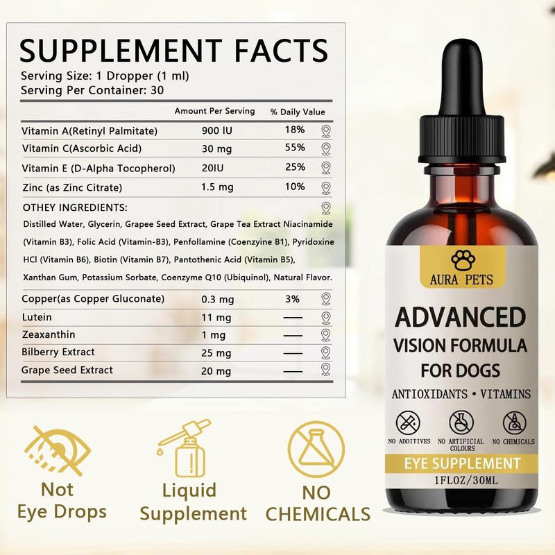 Aura Pets Advanced Vision Formula for Dogs - Eye Health