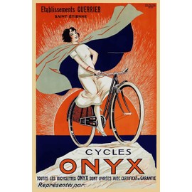 Magnet 1925 “Onyx Bicycles” Vintage Style French Bicycle Advertising Magnet Vinyl Magnetic Sheet for Lockers, Cars, Signs, Refrigerator 5"