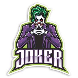 2 x 10cm Evil Joker Vinyl Stickers - Comic Book Villain Kids Fun Sticker #31645 (10cm Tall)