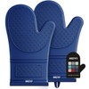 Silicone Oven Mitts, Heat Resistant Oven Gloves with Quilted Liner,
