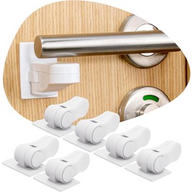 6-Pack Child Safety Door Lever Locks, Adjustable Baby Proofing Handle Locks for Doors, Baby Gate Alternative, Secure and Easy to Install Childproof Lever Lock, No Tools, Damage-Free