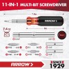 ARROW 2PC 11-in-1 Standard/5-in-1 Stubby Multi-bit Screw Driver & Nut