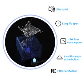 Wonder Creature Cat Water Fountain with Stainless Steel Lid, 2.4L/81oz Automatic Cat Fountain with LED Light and Water Level Window for Cats and Dogs