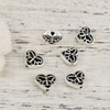 PEPPERLONELY 50pc Antique Silver Alloy Spacers Heart Butterfly Beads 12
