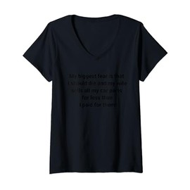 Womens Funny design for motor car enthusiasts. Motoring joke V-Neck T-Shirt