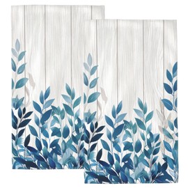 Ikfoela Blue Eucalyptus Hand Towels for Bathroom Set of 2, 14x28 Inch Kitchen Towels Decor, Absorbent Soft