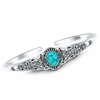 DOLIOX Genuine Turquoise Vintge Bracelet, Sterling Silver Boho Adjustable Bangle