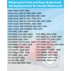 Brake Pads Set for Honda VTX1800 2002-2013 800 VFR800 F